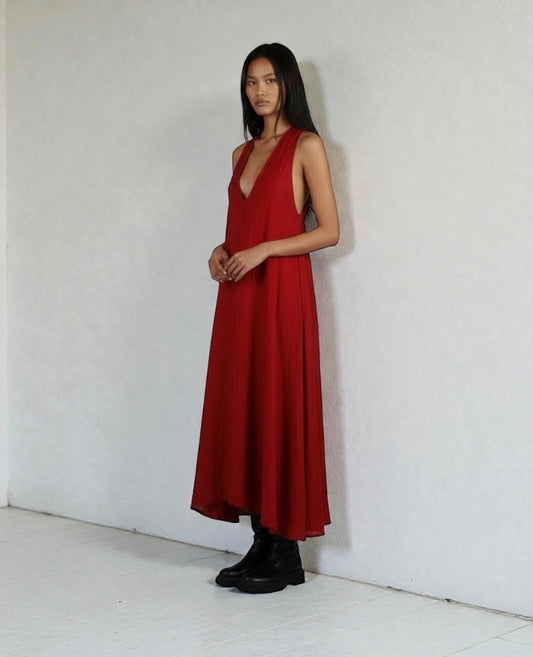 l The Rouge Draped Pongé Gown – Marc Le Bihan