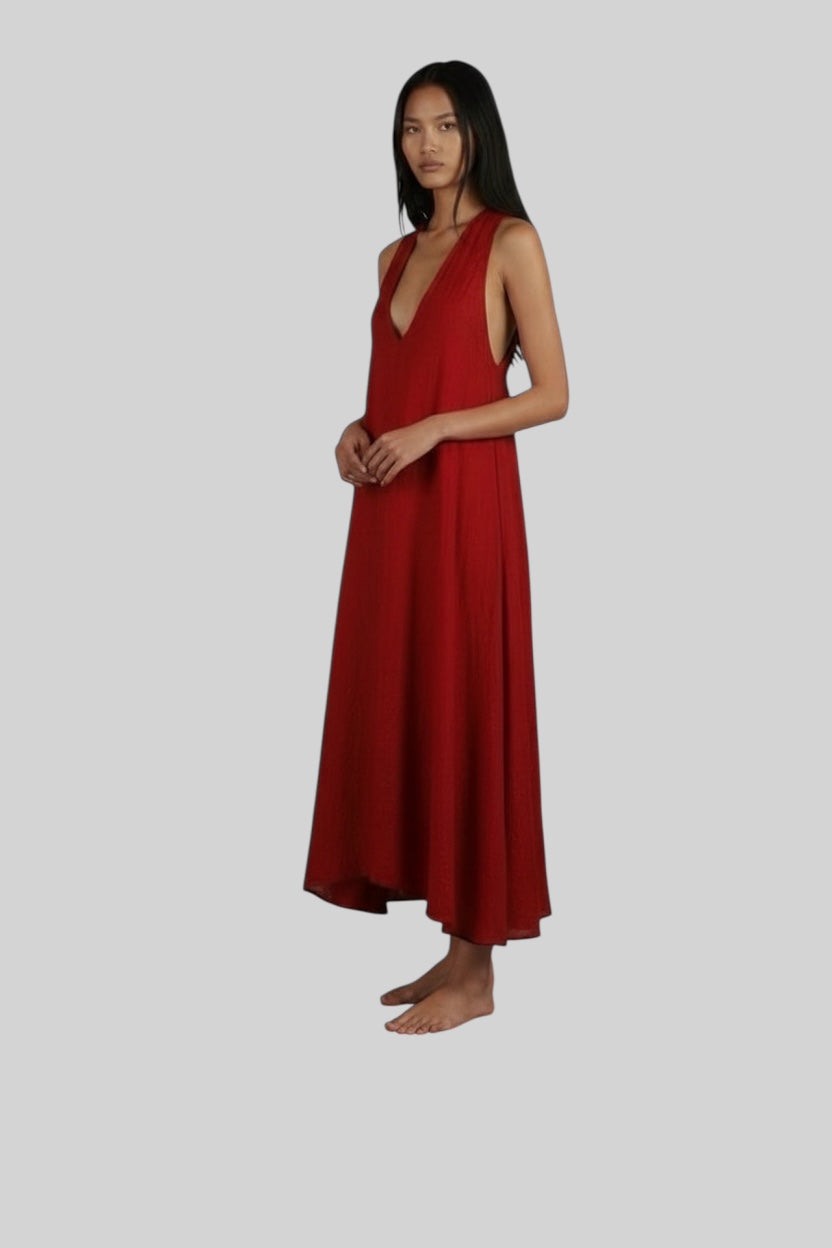 The Rouge Draped Pongé Gown – Marc Le Bihan