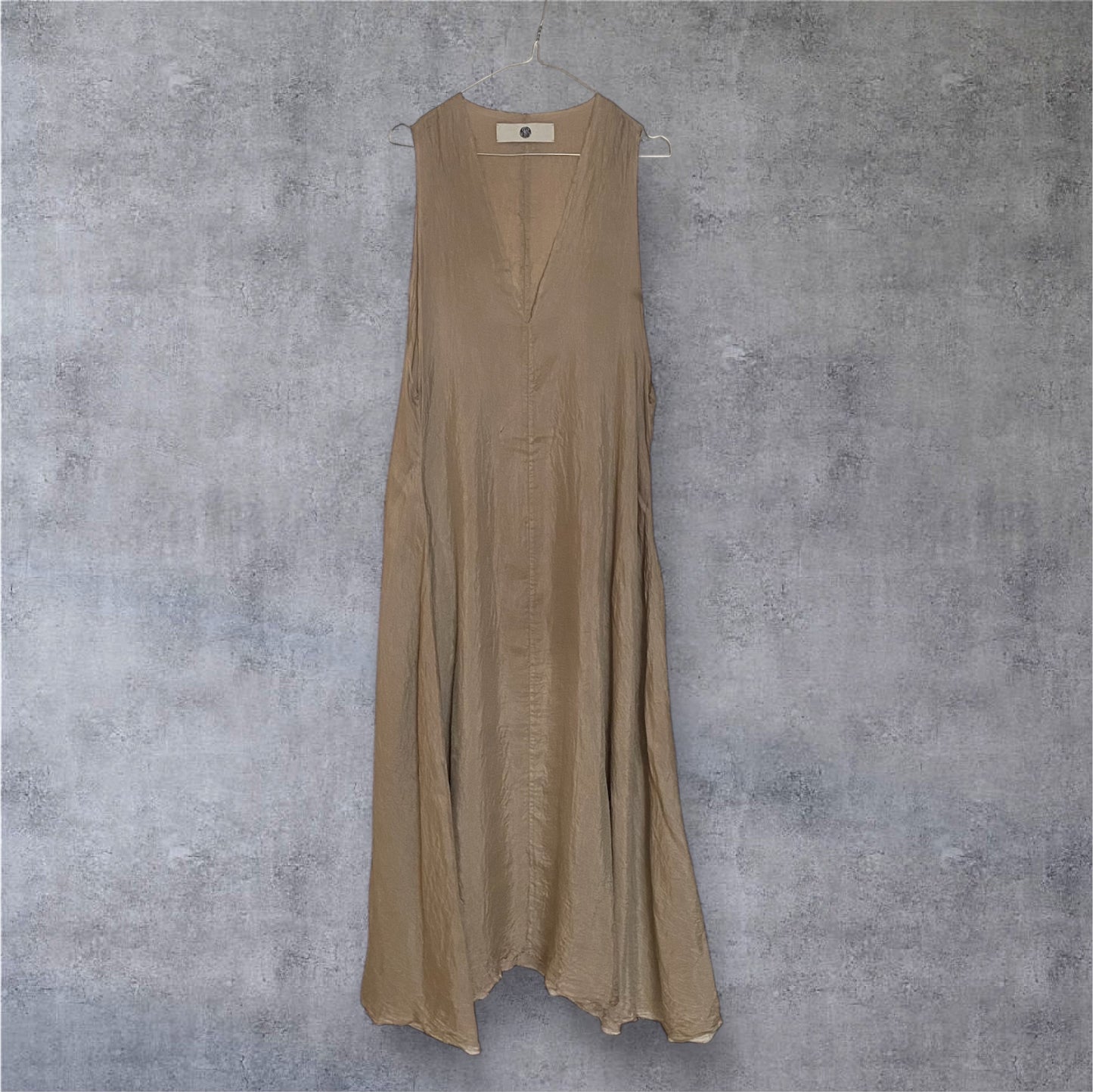 m The Taupe Draped Pongé Gown – Marc Le Bihan