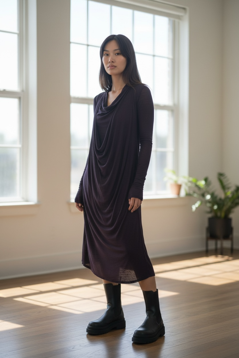 i The Draped Neckline Dress – Marc Le Bihan